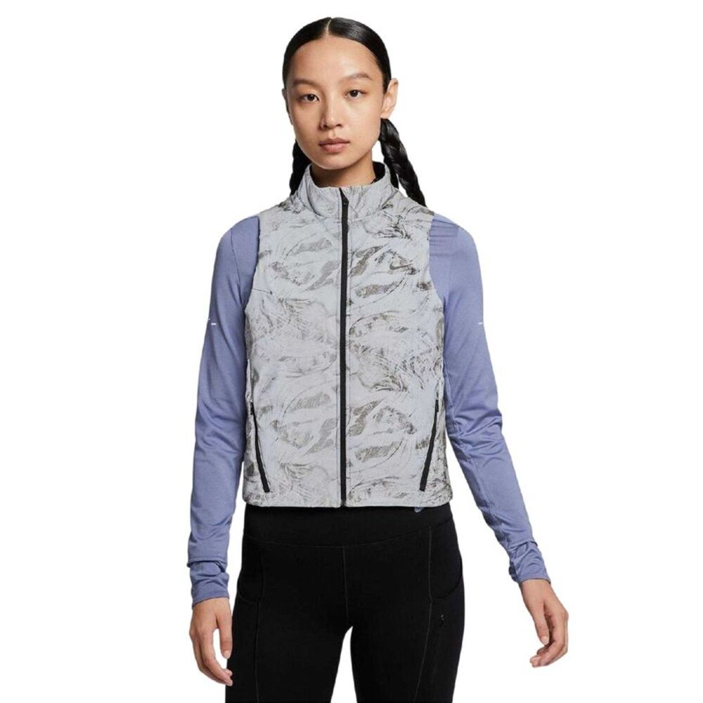 Nike Womens/Ladies Abstract Zip Pocket Vest / Gray/Black